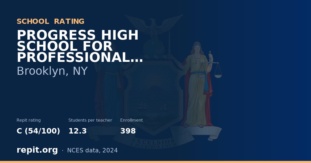 PROGRESS HIGH SCHOOL FOR PROFESSIONAL CAREERS, Brooklyn, NY — Repit school rating C (54/100)