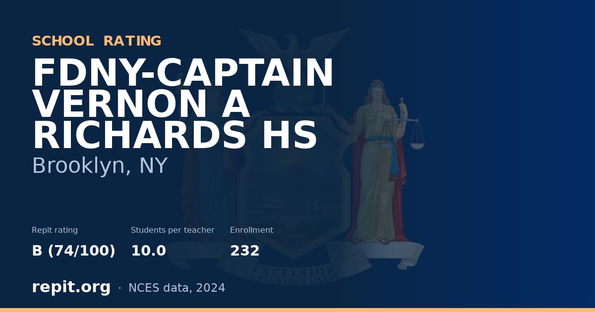 FDNY-CAPTAIN VERNON A RICHARDS HS, Brooklyn, NY — Repit school rating B (74/100)