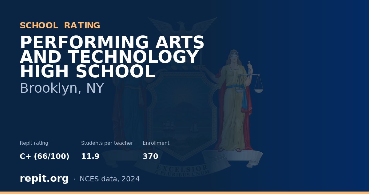 PERFORMING ARTS AND TECHNOLOGY HIGH SCHOOL, Brooklyn, NY — Repit school rating C+ (66/100)