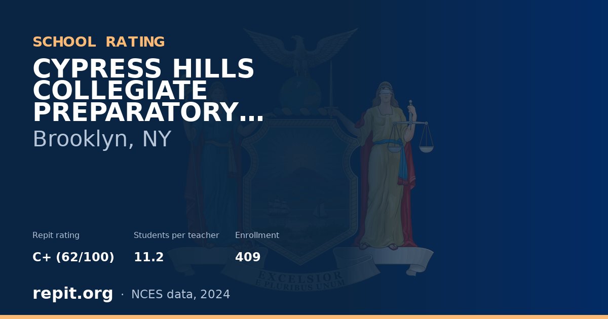 CYPRESS HILLS COLLEGIATE PREPARATORY SCHOOL, Brooklyn, NY — Repit school rating C+ (62/100)