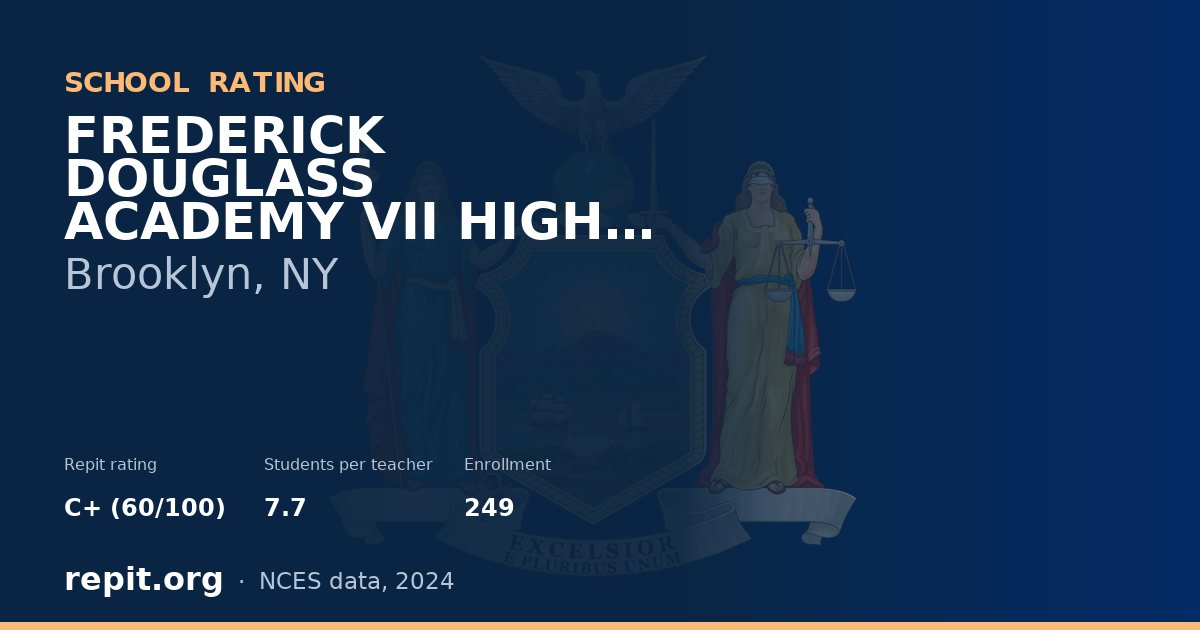 FREDERICK DOUGLASS ACADEMY VII HIGH SCHOOL, Brooklyn, NY — Repit school rating C+ (60/100)