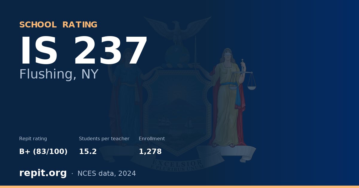 IS 237, Flushing, NY — Repit school rating B+ (83/100)