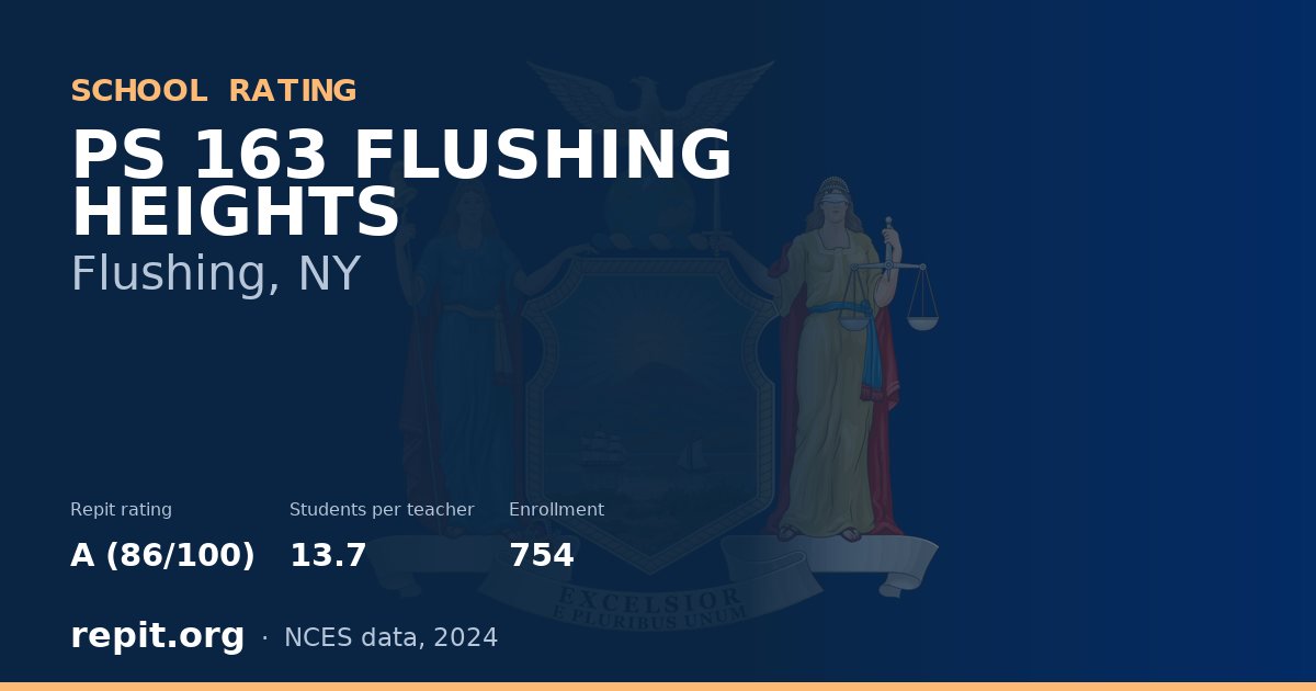 PS 163 FLUSHING HEIGHTS, Flushing, NY — Repit school rating A (86/100)