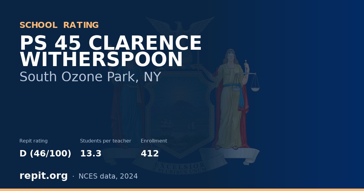 PS 45 CLARENCE WITHERSPOON, South Ozone Park, NY — Repit school rating D (46/100)