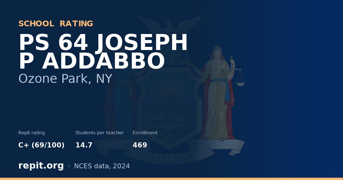 PS 64 JOSEPH P ADDABBO, Ozone Park, NY — Repit school rating C+ (69/100)