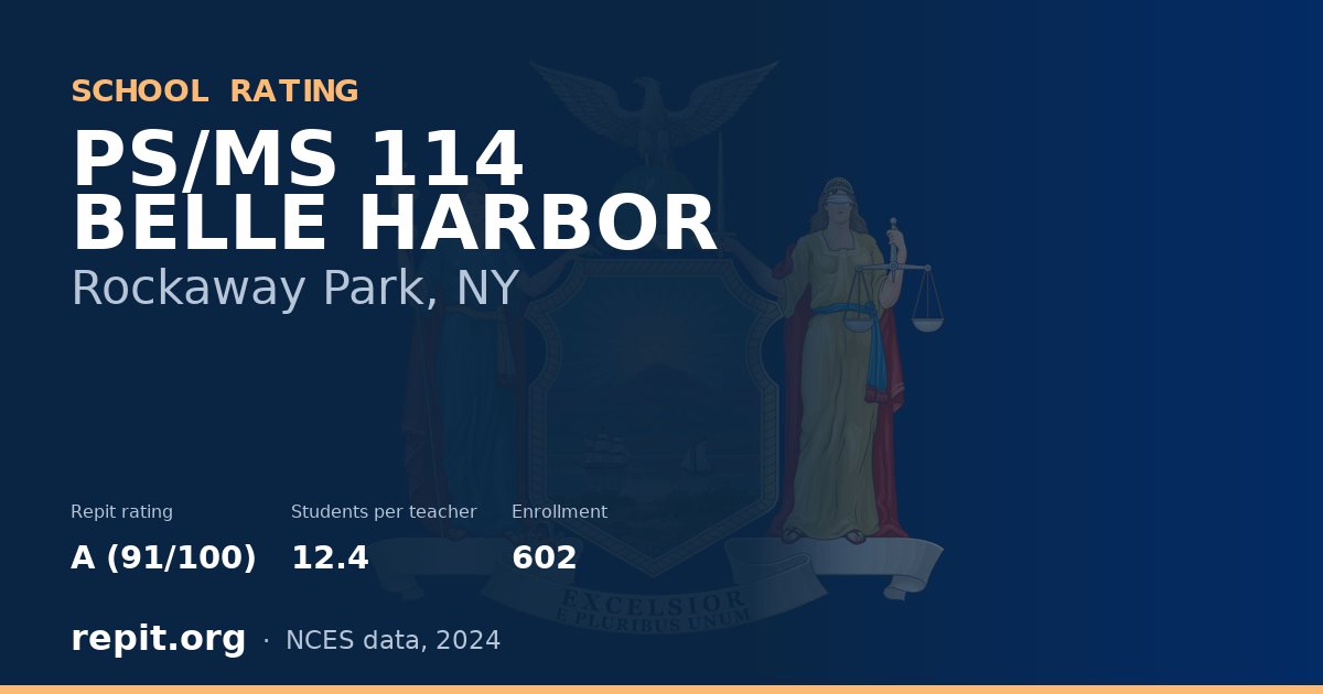PS/MS 114 BELLE HARBOR, Rockaway Park, NY — Repit school rating A (91/100)