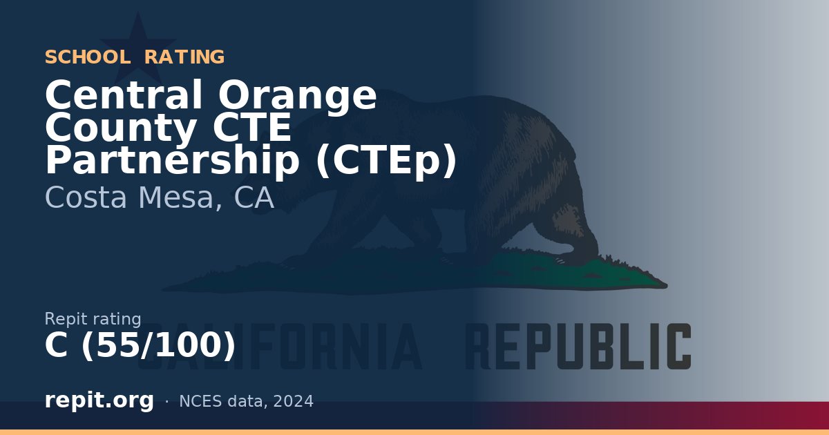 Central Orange County CTE Partnership (CTEp), Costa Mesa, CA — Repit school rating C (55/100)
