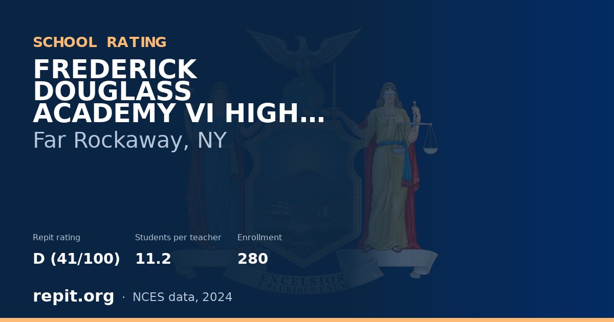 FREDERICK DOUGLASS ACADEMY VI HIGH SCHOOL, Far Rockaway, NY — Repit school rating D (41/100)