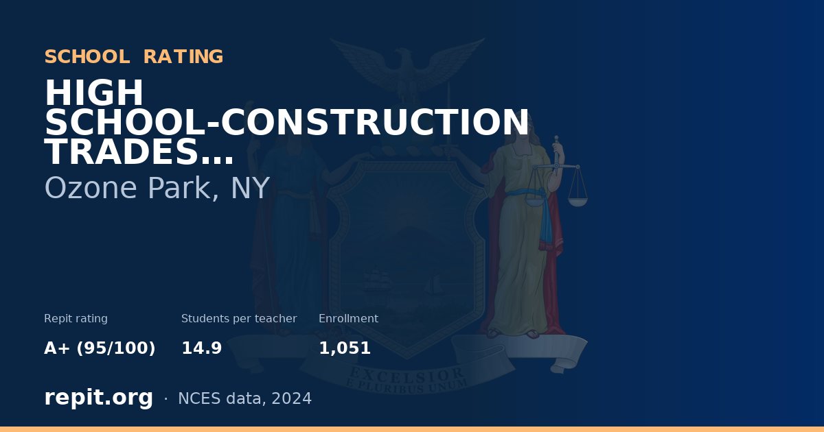 HIGH SCHOOL-CONSTRUCTION TRADES ENGINEERING & ARCHITECTURE, Ozone Park, NY — Repit school rating A+ (95/100)