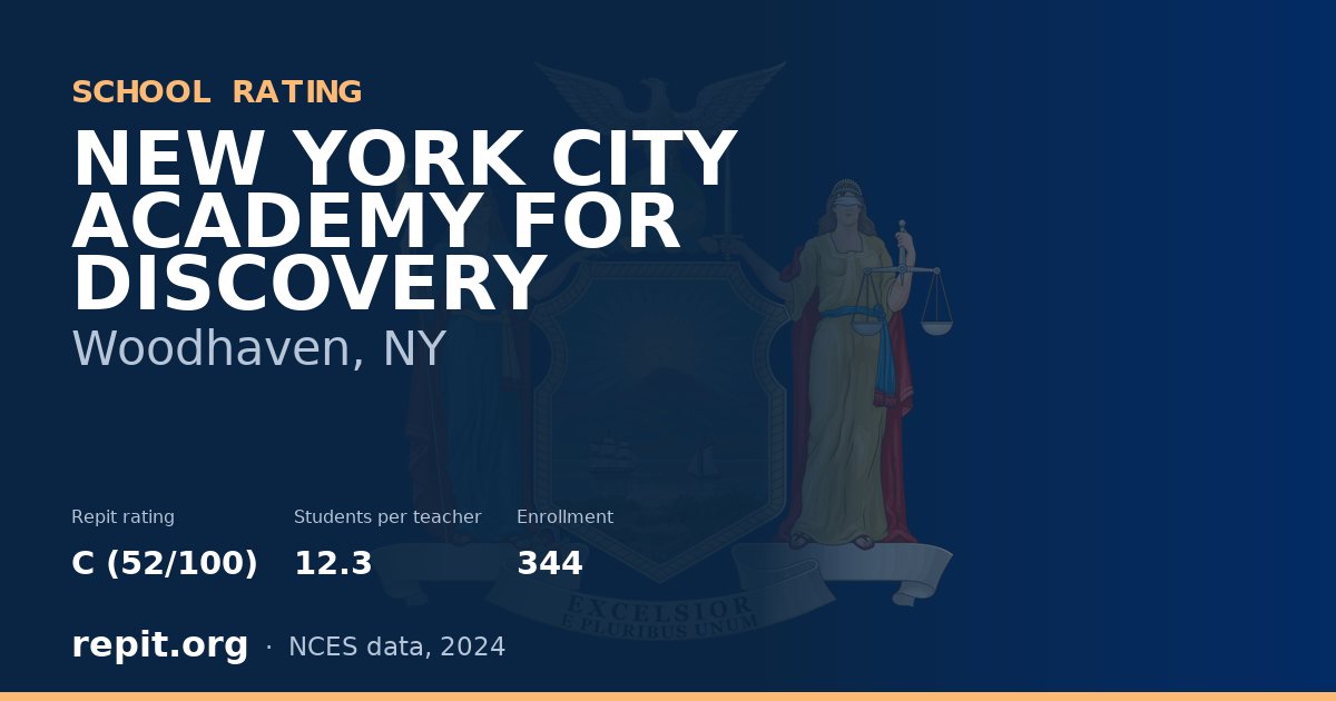 NEW YORK CITY ACADEMY FOR DISCOVERY, Woodhaven, NY — Repit school rating C (52/100)