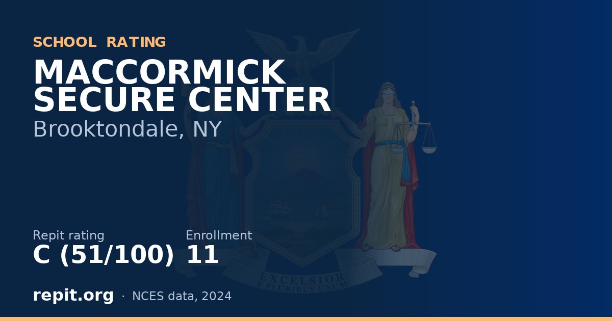 MACCORMICK SECURE CENTER, Brooktondale, NY — Repit school rating C (51/100)