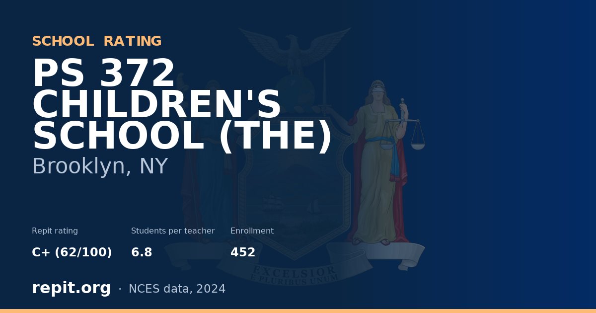 PS 372 CHILDREN'S SCHOOL (THE), Brooklyn, NY — Repit school rating C+ (62/100)