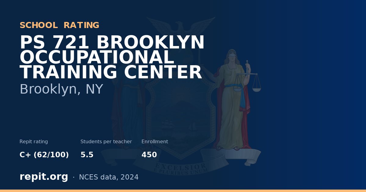 PS 721 BROOKLYN OCCUPATIONAL TRAINING CENTER, Brooklyn, NY — Repit school rating C+ (62/100)