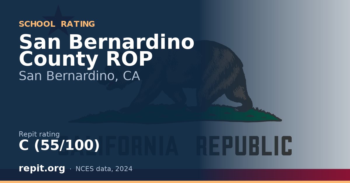 San Bernardino County ROP, San Bernardino, CA — Repit school rating C (55/100)