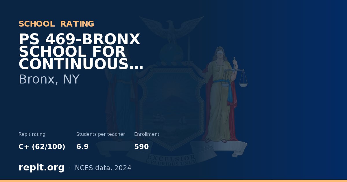 PS 469-BRONX SCHOOL FOR CONTINUOUS LEARNING (THE), Bronx, NY — Repit school rating C+ (62/100)
