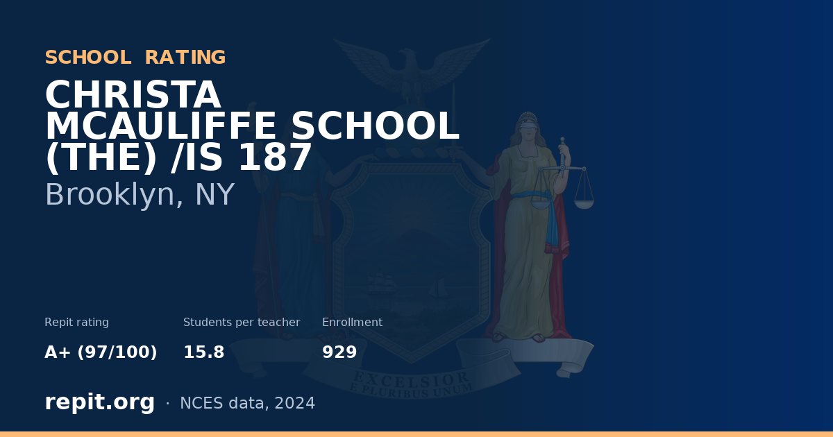 CHRISTA MCAULIFFE SCHOOL (THE) /IS 187, Brooklyn, NY — Repit school rating A+ (97/100)