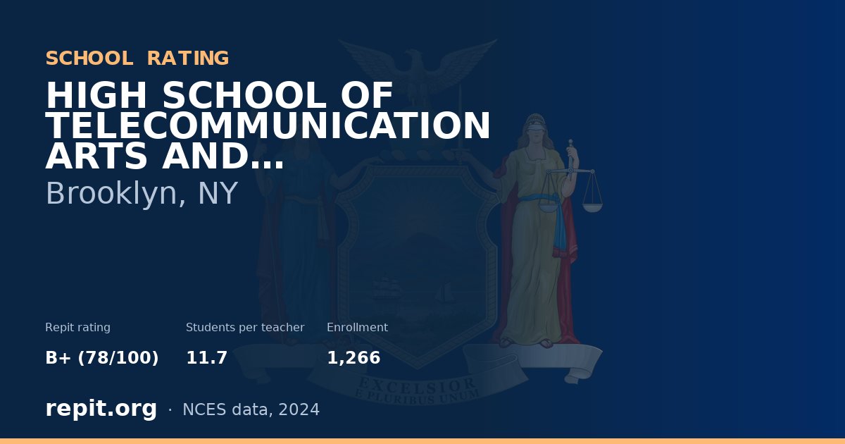 HIGH SCHOOL OF TELECOMMUNICATION ARTS AND TECHNOLOGY, Brooklyn, NY — Repit school rating B+ (78/100)