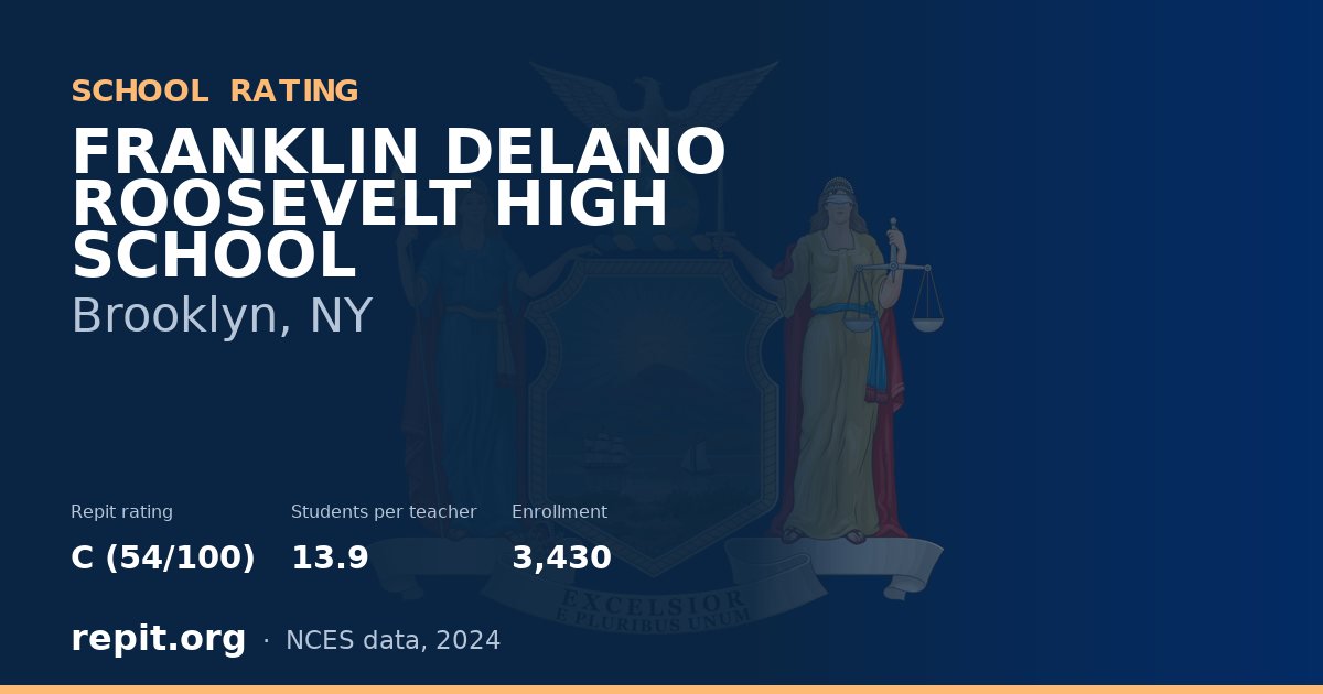 FRANKLIN DELANO ROOSEVELT HIGH SCHOOL, Brooklyn, NY — Repit school rating C (54/100)