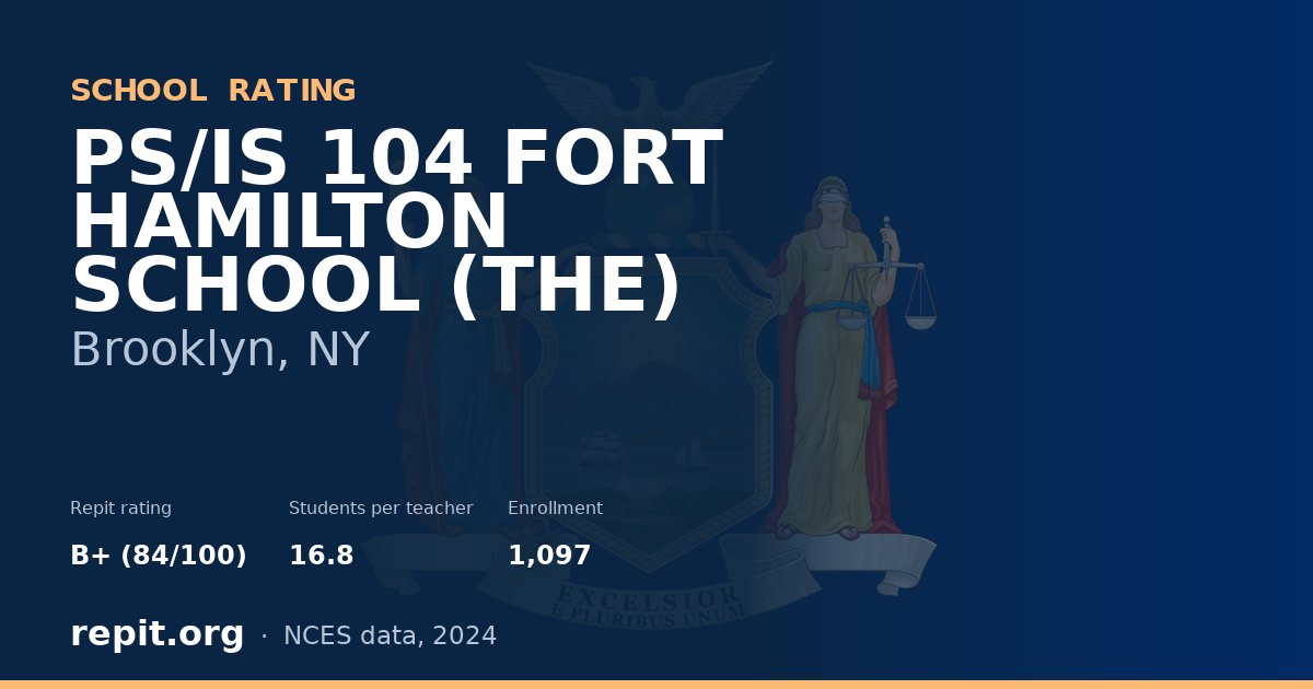 PS/IS 104 FORT HAMILTON SCHOOL (THE), Brooklyn, NY — Repit school rating B+ (84/100)