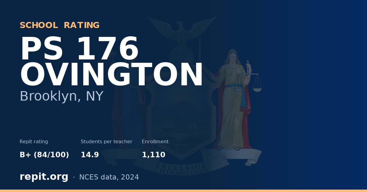 PS 176 OVINGTON, Brooklyn, NY — Repit school rating B+ (84/100)