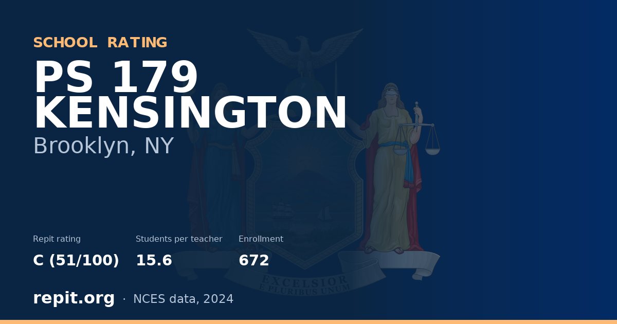 PS 179 KENSINGTON, Brooklyn, NY — Repit school rating C (51/100)