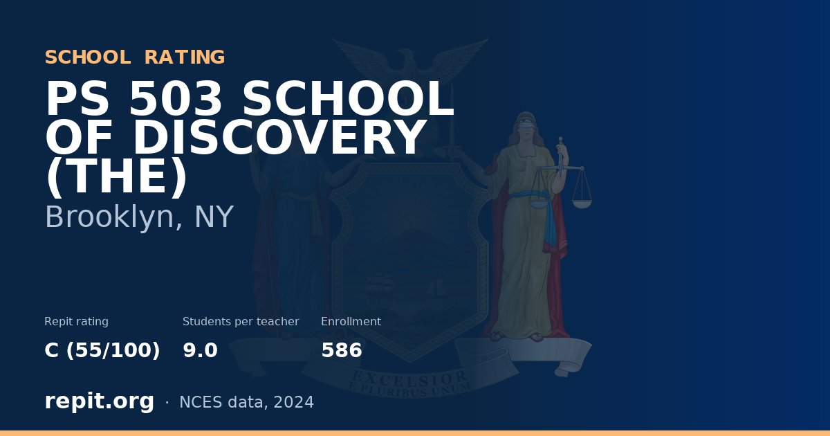 PS 503 SCHOOL OF DISCOVERY (THE), Brooklyn, NY — Repit school rating C (55/100)