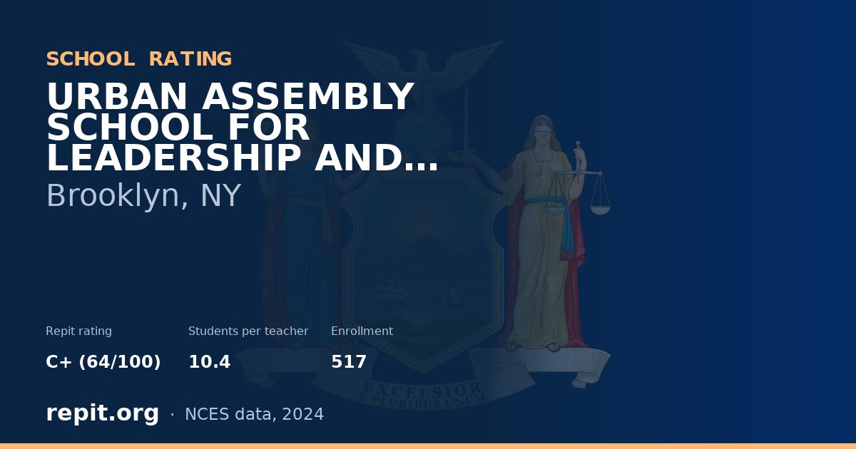 URBAN ASSEMBLY SCHOOL FOR LEADERSHIP AND EMPOWERMENT, Brooklyn, NY — Repit school rating C+ (64/100)