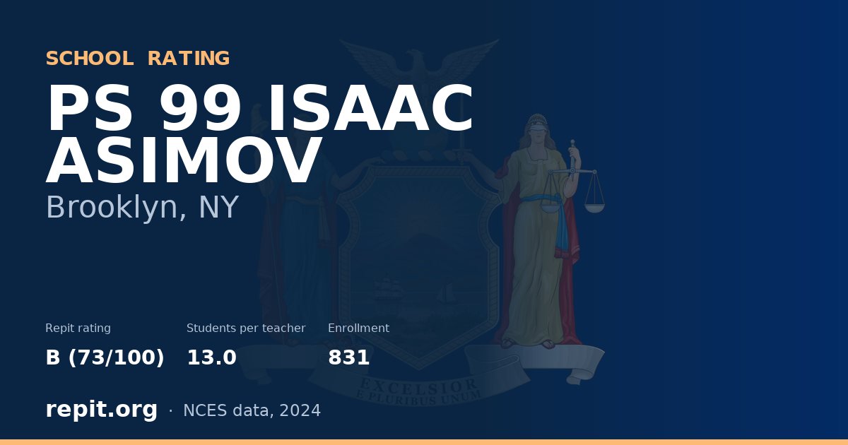 PS 99 ISAAC ASIMOV, Brooklyn, NY — Repit school rating B (73/100)