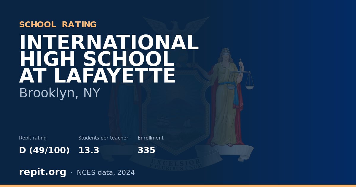 INTERNATIONAL HIGH SCHOOL AT LAFAYETTE, Brooklyn, NY — Repit school rating D (49/100)