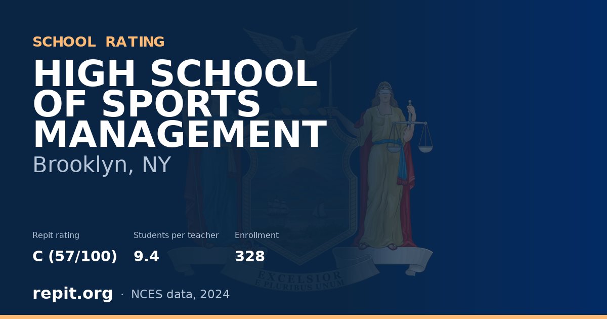 HIGH SCHOOL OF SPORTS MANAGEMENT, Brooklyn, NY — Repit school rating C (57/100)