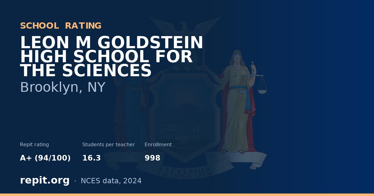 LEON M GOLDSTEIN HIGH SCHOOL FOR THE SCIENCES, Brooklyn, NY — Repit school rating A+ (94/100)