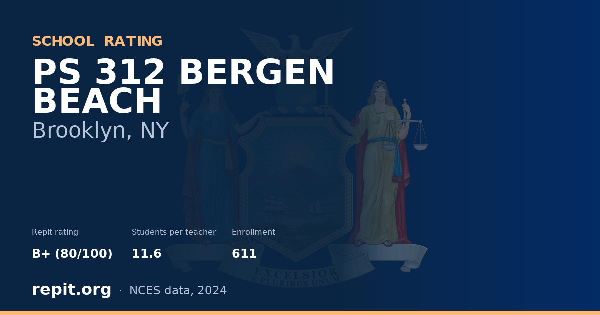 PS 312 BERGEN BEACH, Brooklyn, NY — Repit school rating B+ (80/100)