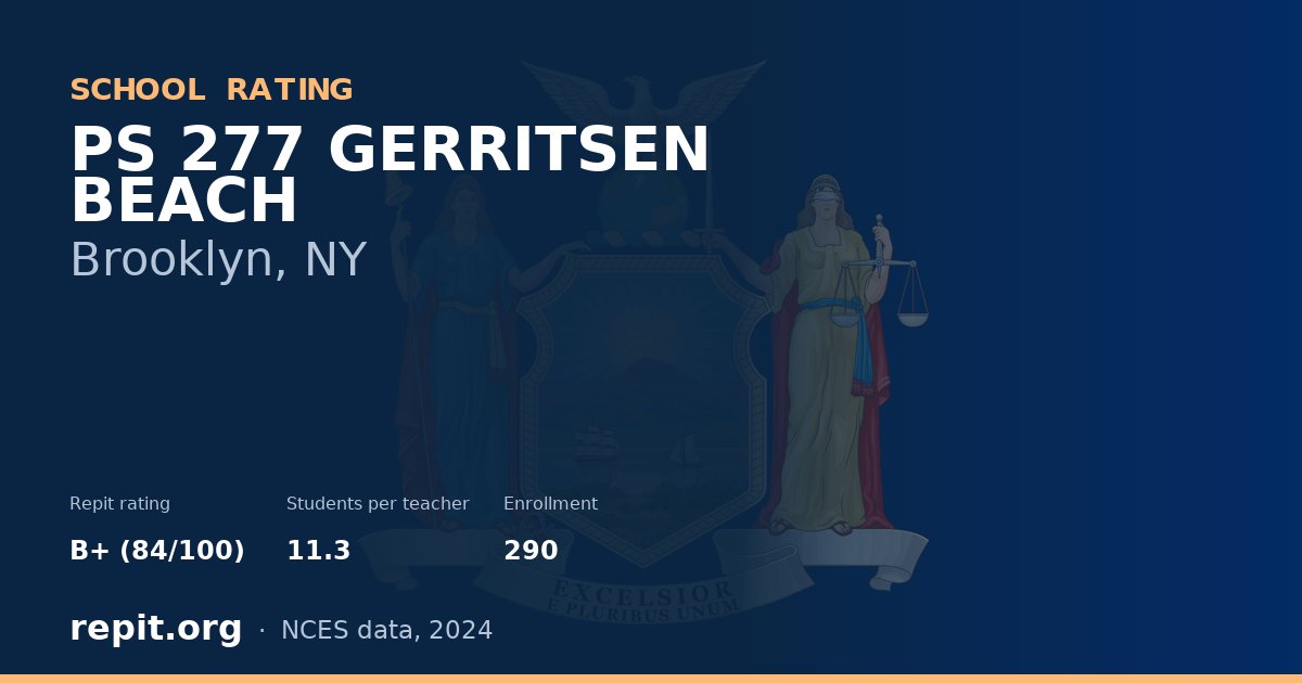 PS 277 GERRITSEN BEACH, Brooklyn, NY — Repit school rating B+ (84/100)