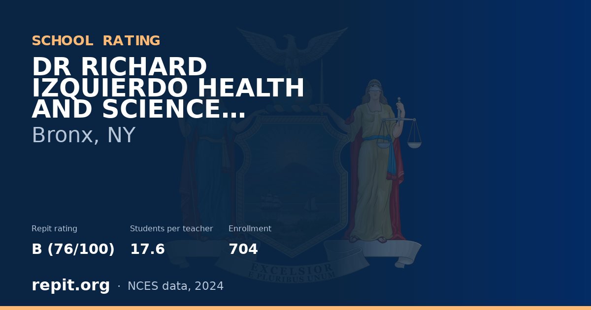 DR RICHARD IZQUIERDO HEALTH AND SCIENCE CHARTER SCHOOL, Bronx, NY — Repit school rating B (76/100)