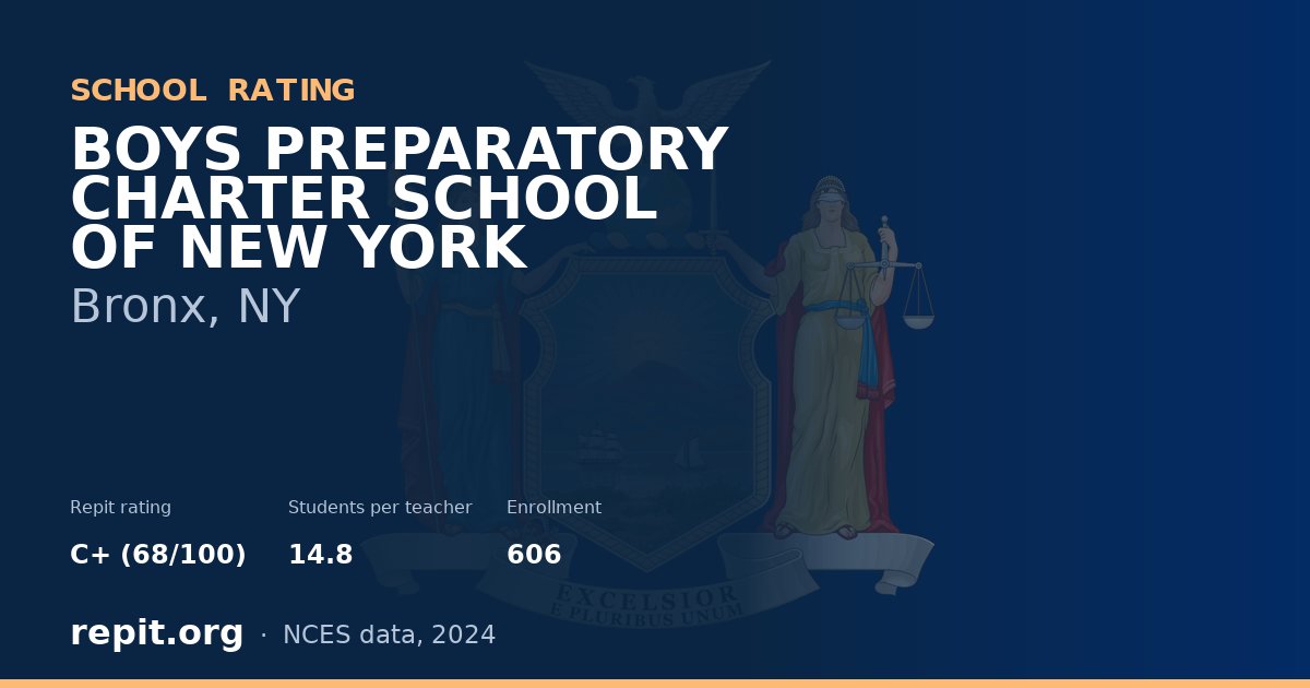 BOYS PREPARATORY CHARTER SCHOOL OF NEW YORK, Bronx, NY — Repit school rating C+ (68/100)