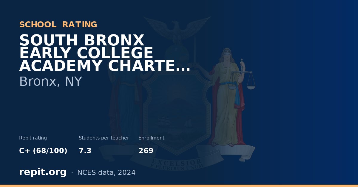 SOUTH BRONX EARLY COLLEGE ACADEMY CHARTER SCHOOL, Bronx, NY — Repit school rating C+ (68/100)