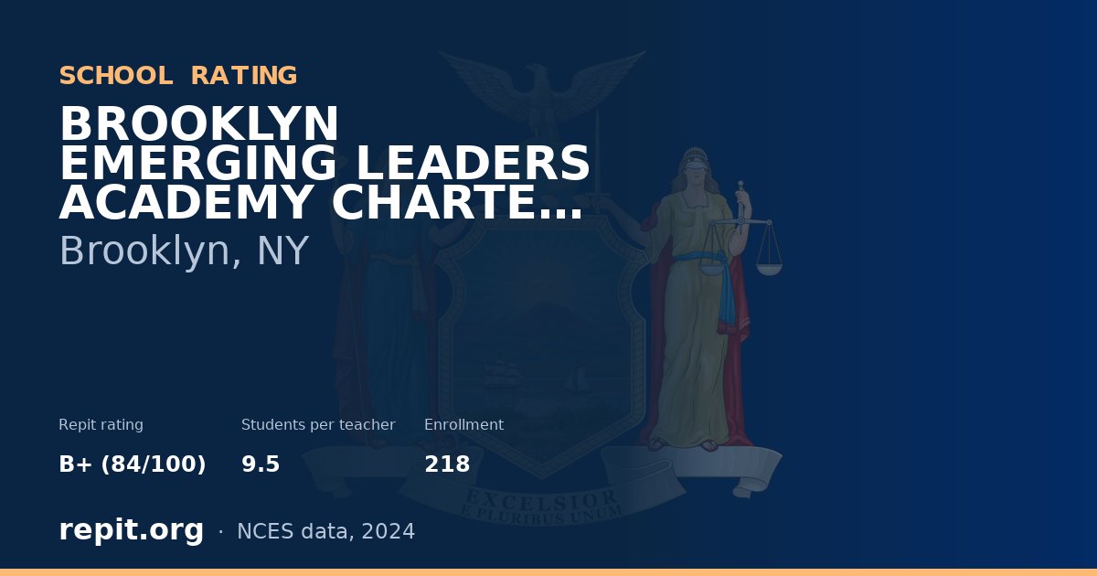 BROOKLYN EMERGING LEADERS ACADEMY CHARTER SCHOOL, Brooklyn, NY — Repit school rating B+ (84/100)