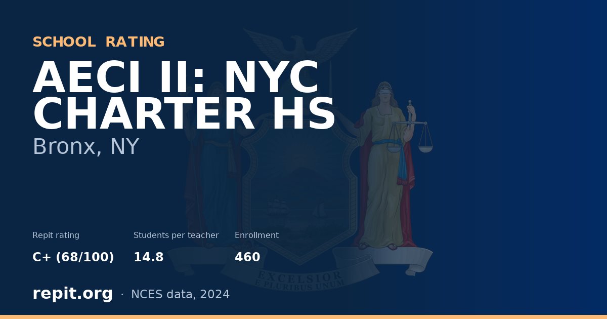 AECI II:  NYC CHARTER HS, Bronx, NY — Repit school rating C+ (68/100)