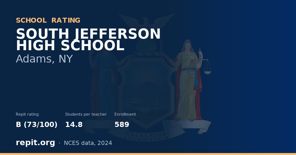 SOUTH JEFFERSON HIGH SCHOOL, Adams, NY — Repit school rating B (73/100)