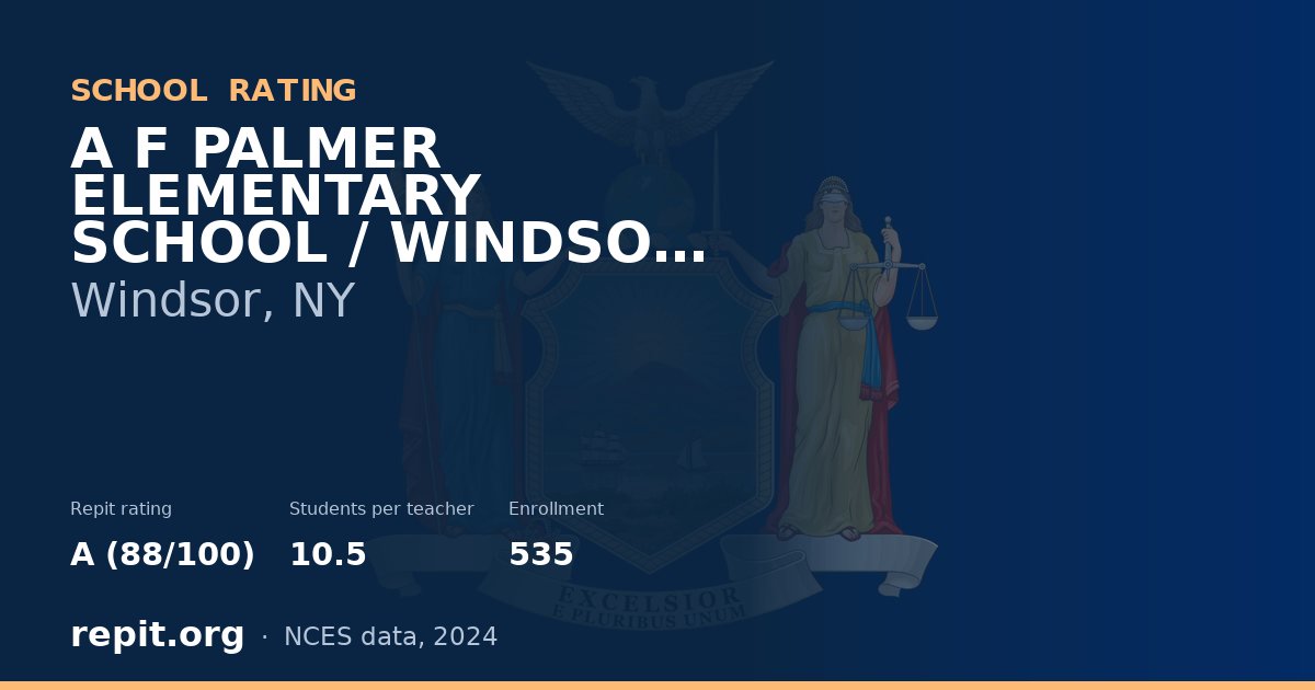 A F PALMER ELEMENTARY SCHOOL / WINDSOR CENTRAL MIDDLE SCHOOL, Windsor, NY — Repit school rating A (88/100)