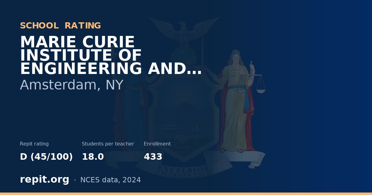 MARIE CURIE INSTITUTE OF ENGINEERING AND COMMUNICATION, Amsterdam, NY — Repit school rating D (45/100)