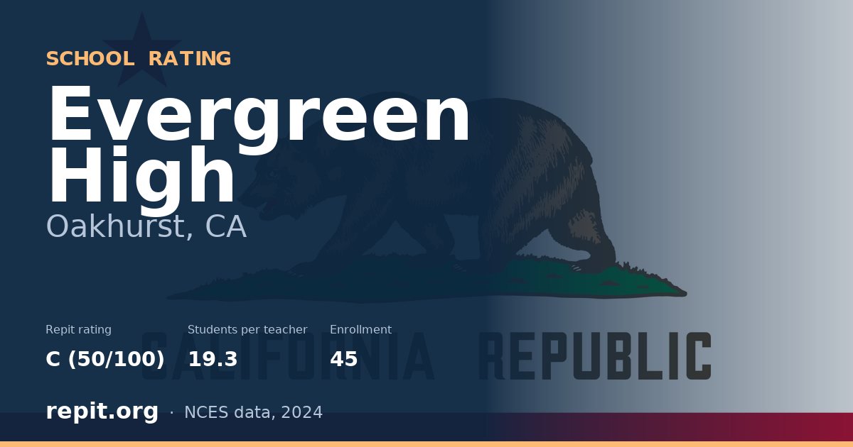 Evergreen High, Oakhurst, CA — Repit school rating C (50/100)