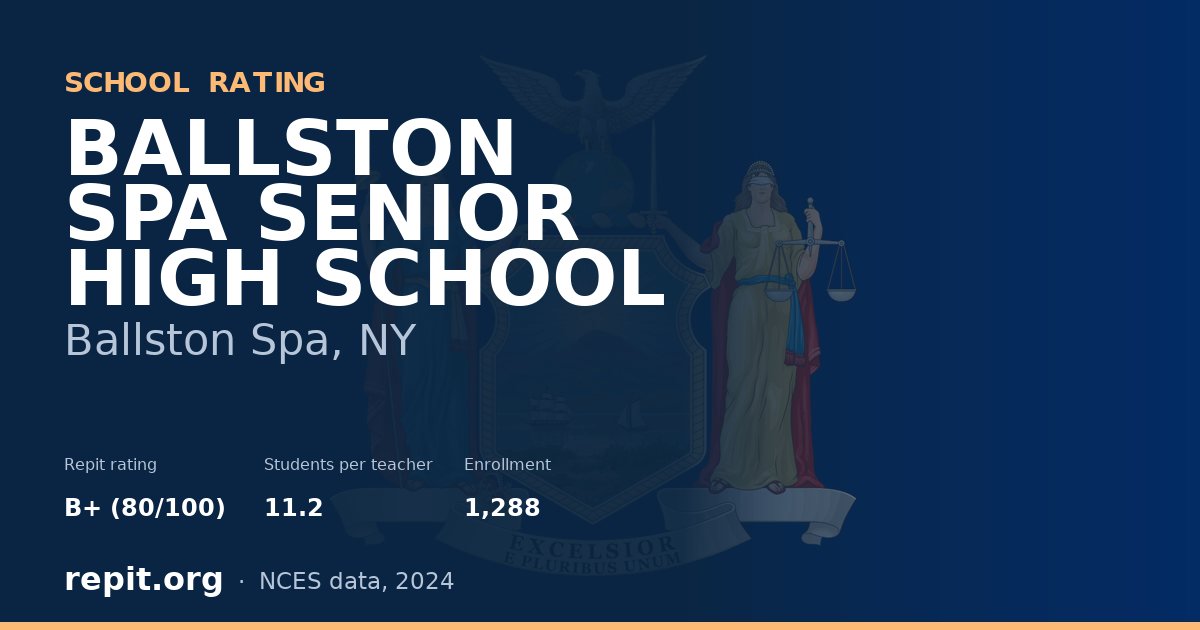 BALLSTON SPA SENIOR HIGH SCHOOL, Ballston Spa, NY — Repit school rating B+ (80/100)