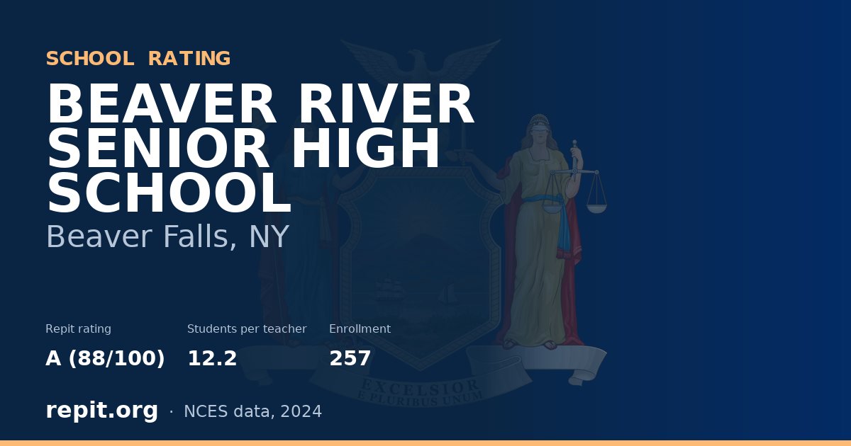 BEAVER RIVER SENIOR HIGH SCHOOL, Beaver Falls, NY — Repit school rating A (88/100)