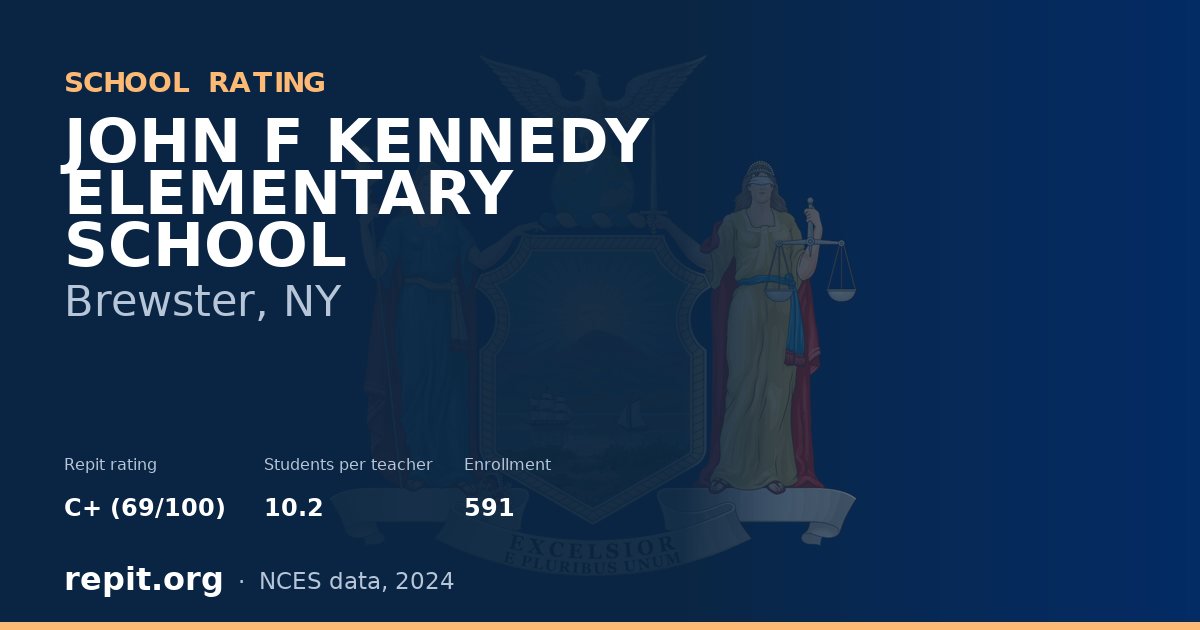 JOHN F KENNEDY ELEMENTARY SCHOOL, Brewster, NY — Repit school rating C+ (69/100)