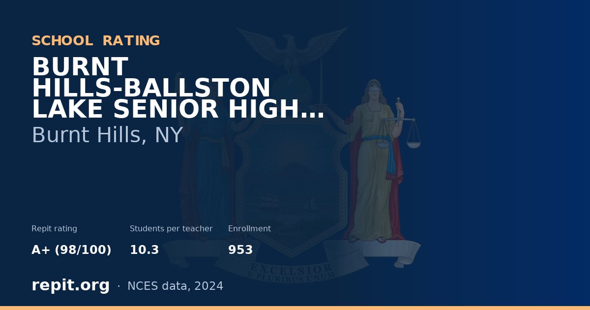 BURNT HILLS-BALLSTON LAKE SENIOR HIGH SCHOOL, Burnt Hills, NY — Repit school rating A+ (98/100)