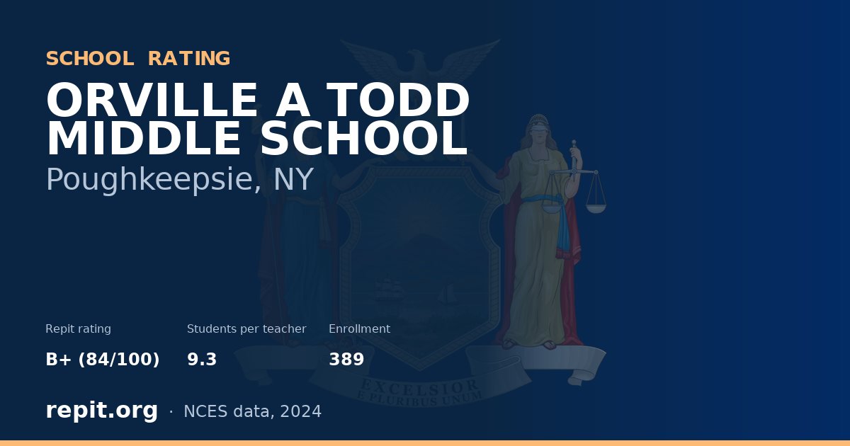 ORVILLE A TODD MIDDLE SCHOOL, Poughkeepsie, NY — Repit school rating B+ (84/100)