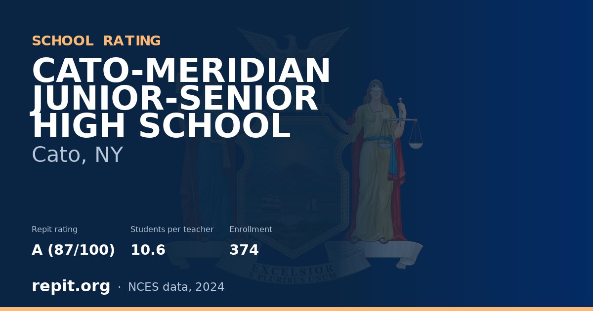 CATO-MERIDIAN JUNIOR-SENIOR HIGH SCHOOL, Cato, NY — Repit school rating A (87/100)