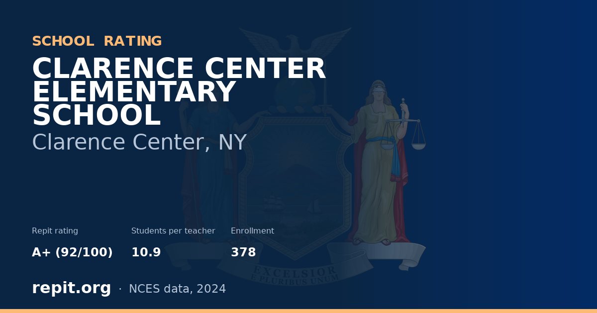 CLARENCE CENTER ELEMENTARY SCHOOL, Clarence Center, NY — Repit school rating A+ (92/100)