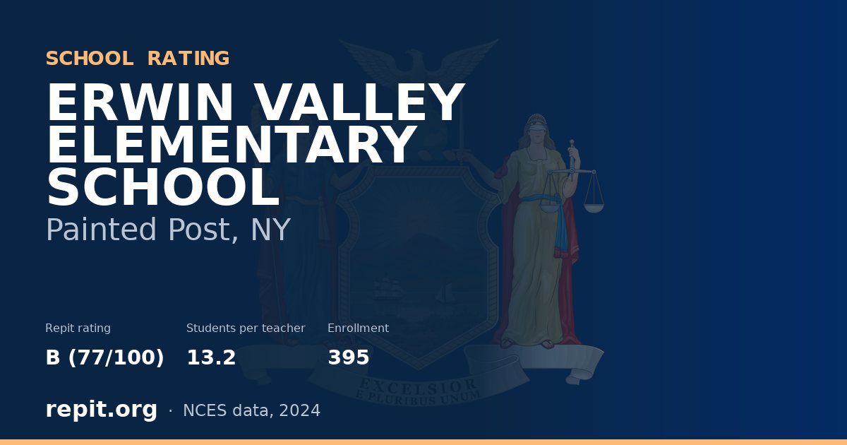 ERWIN VALLEY ELEMENTARY SCHOOL, Painted Post, NY — Repit school rating B (77/100)